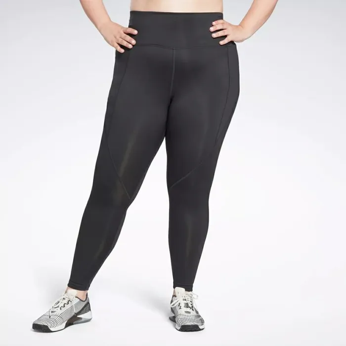 Reebok Workout Ready Pant Program High Rise Leggings Plus Size Nightblack Women Leggings and Tights