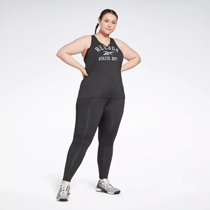 Reebok Workout Ready Pant Program High Rise Leggings Plus Size Nightblack Women Leggings and Tights