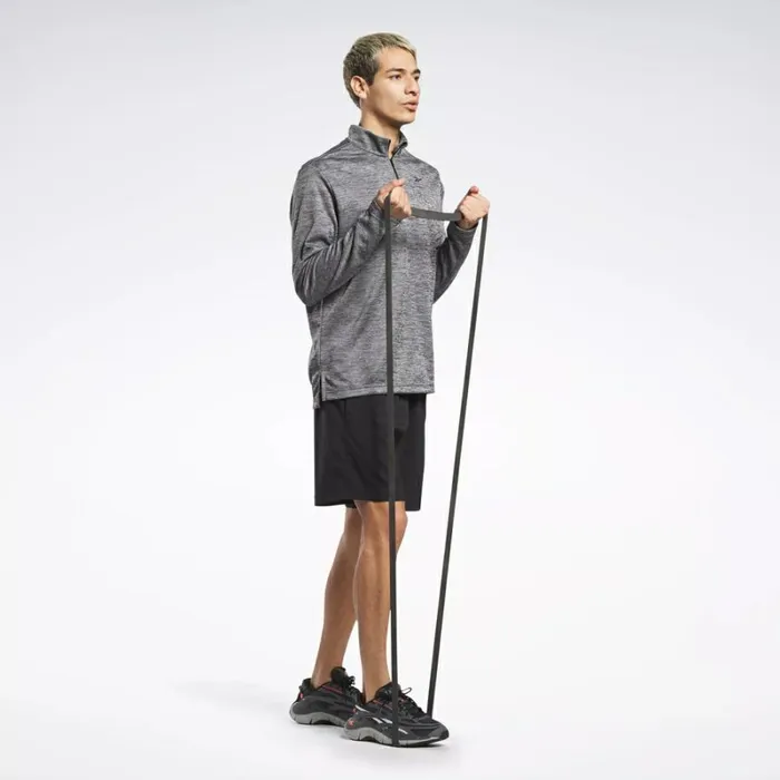 Reebok Workout Ready QuarterZip Top Puregrey3 Men Hoodies and Sweatshirts