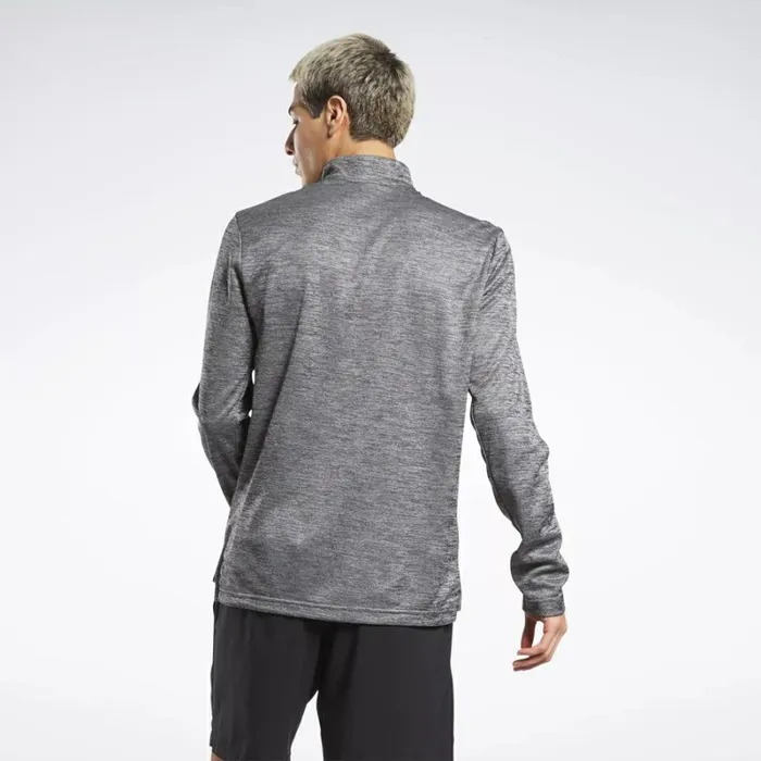 Reebok Workout Ready QuarterZip Top Puregrey3 Men Hoodies and Sweatshirts