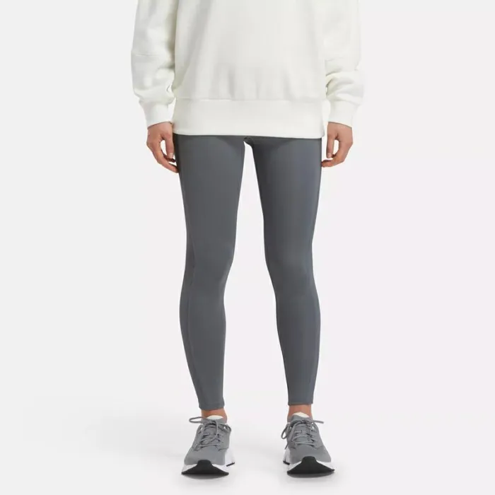 Reebok Yoga High Rise Performance Rib Leggings Coldgrey6 Women Leggings and Tights