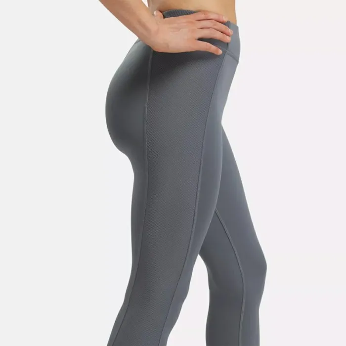 Reebok Yoga High Rise Performance Rib Leggings Coldgrey6 Women Leggings and Tights