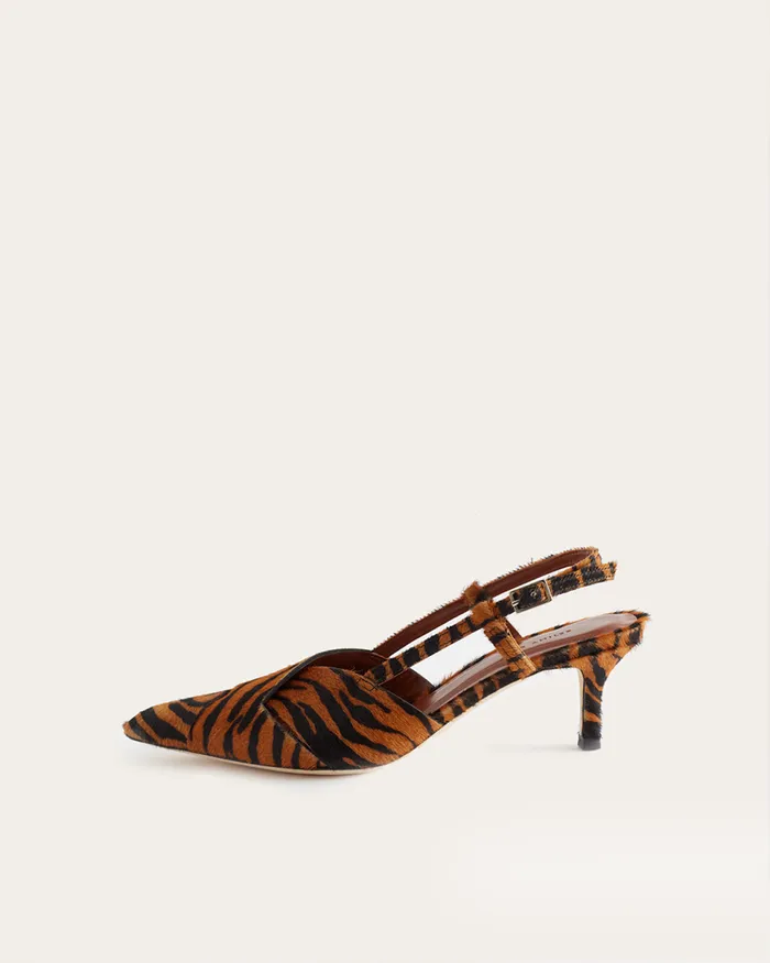REJINA PYO Heels Wrap Kitten Heels Calfhair Print Brown 8211 Shop