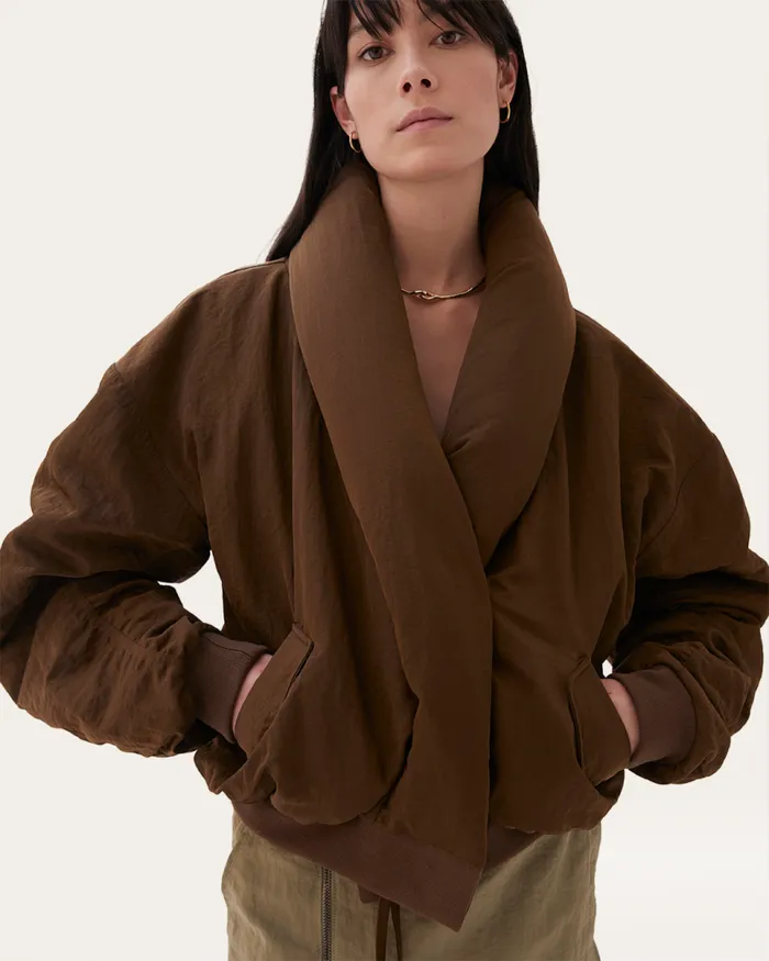 REJINA PYO Jackets Duvet Jacket Nylon Brown 8211 Shop