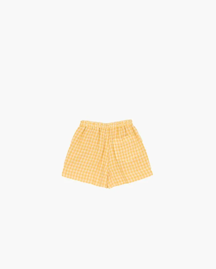 REJINA PYO Kids Bottoms Miki Shorts Linen Check Yellow 8211 Shop REJINA PYO Kids Bottoms Miki Shorts Linen Check Yellow 8211 Shop