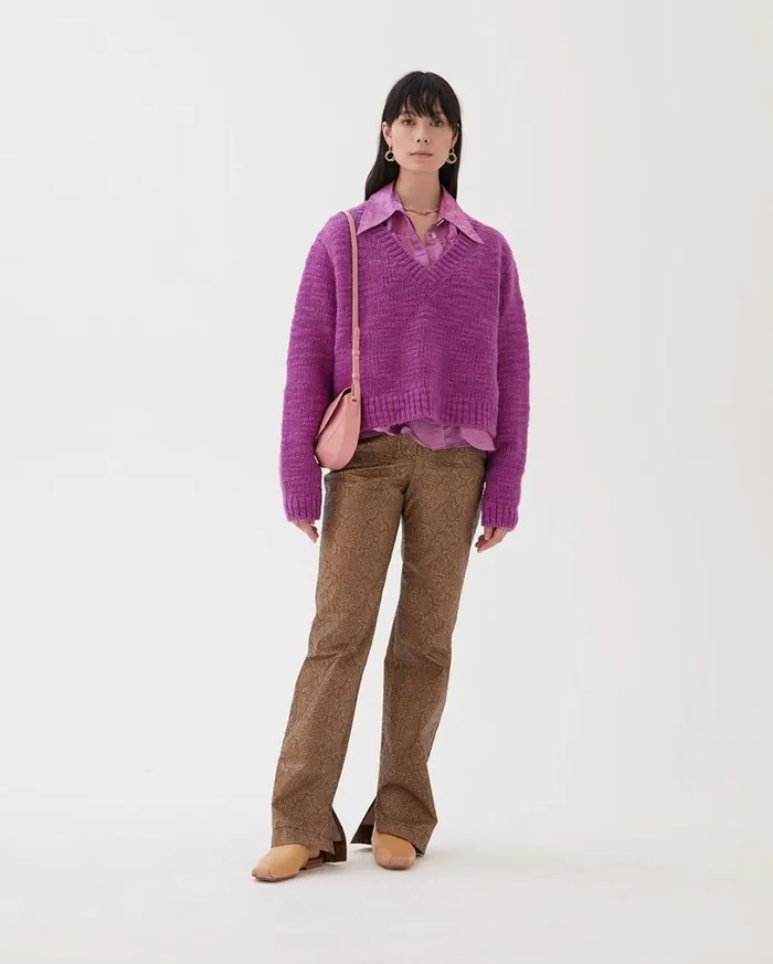 REJINA PYO Knitwear Elliot Sweater Wool Purple 8211 Shop