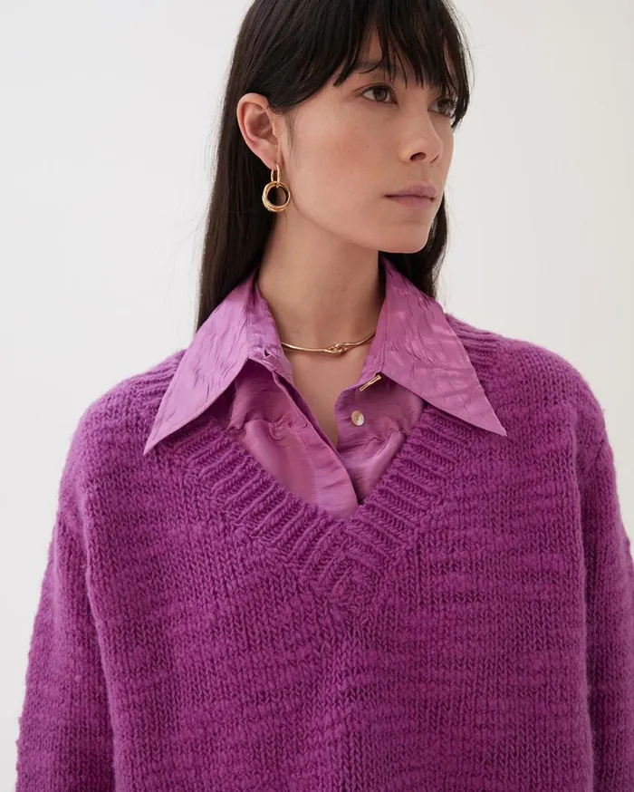 REJINA PYO Knitwear Elliot Sweater Wool Purple 8211 Shop REJINA PYO Knitwear Elliot Sweater Wool Purple 8211 Shop