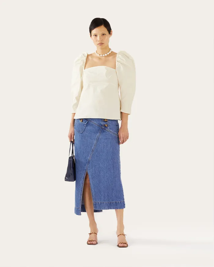 REJINA PYO Shirts and Blouses Anita Blouse Organic Cotton OffWhite 8211 Shop
