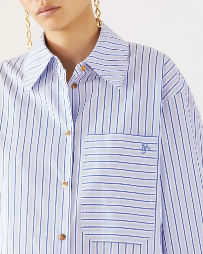 REJINA PYO Shirts and Blouses Caprice Shirt Cotton Stripe Blue 8211 Shop REJINA PYO Shirts and Blouses Caprice Shirt Cotton Stripe Blue 8211 Shop