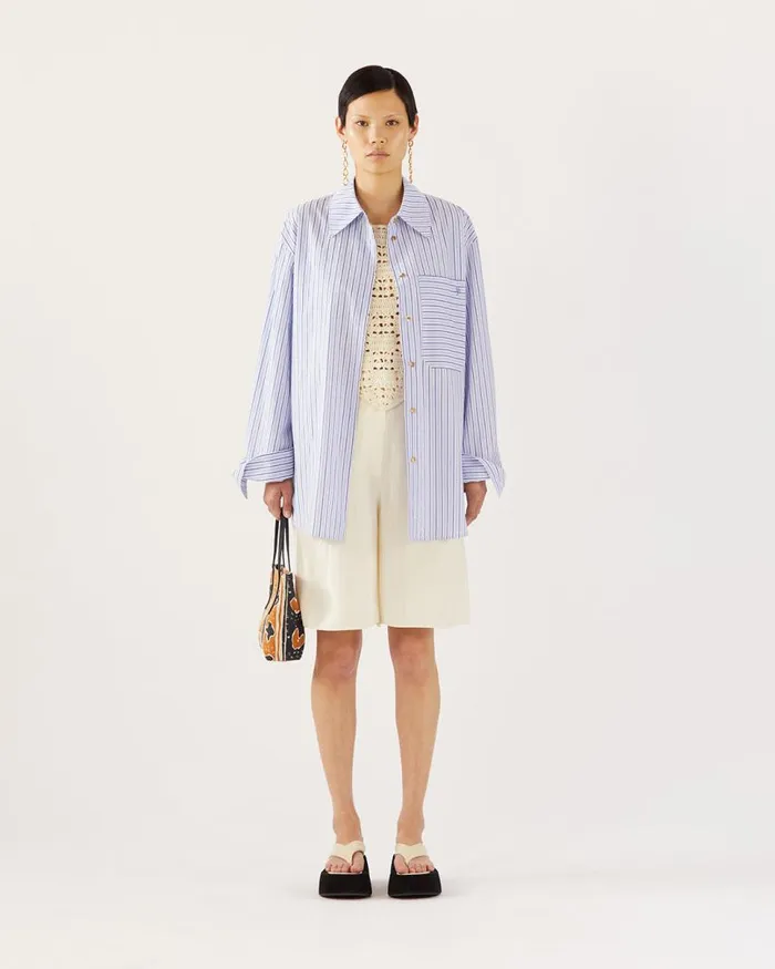 REJINA PYO Shirts and Blouses Caprice Shirt Cotton Stripe Blue 8211 Shop REJINA PYO Shirts and Blouses Caprice Shirt Cotton Stripe Blue 8211 Shop