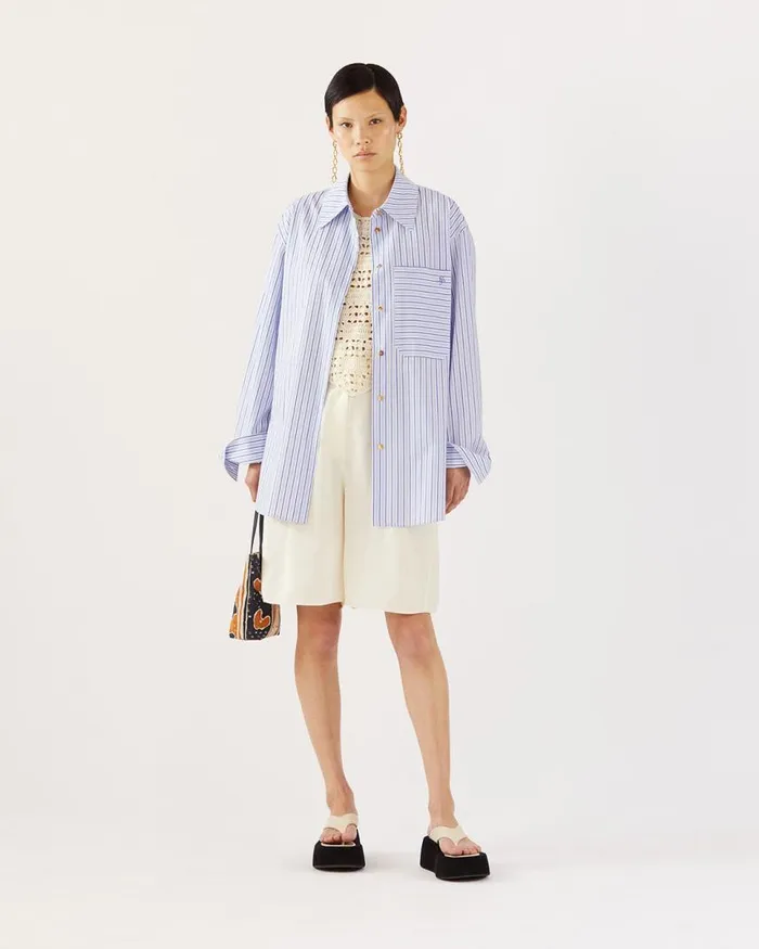 REJINA PYO Shirts and Blouses Caprice Shirt Cotton Stripe Blue 8211 Shop REJINA PYO Shirts and Blouses Caprice Shirt Cotton Stripe Blue 8211 Shop