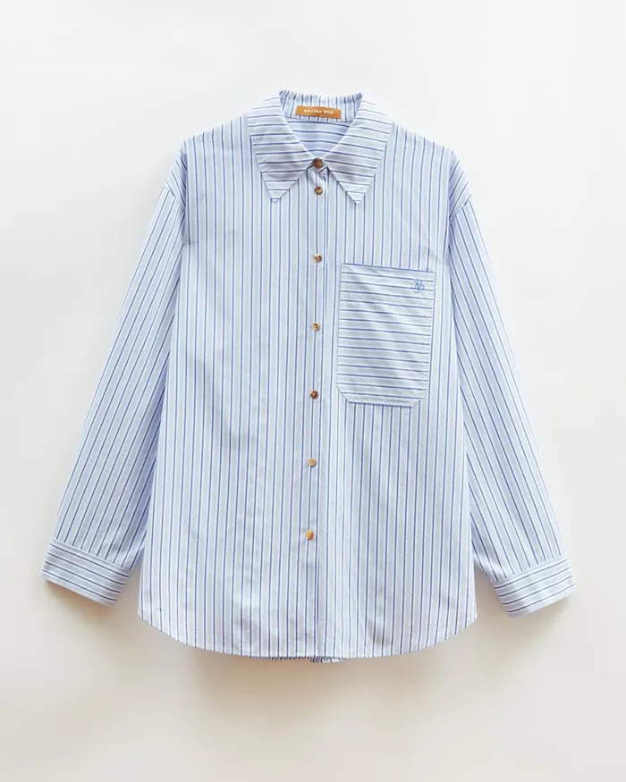 REJINA PYO Shirts and Blouses Caprice Shirt Cotton Stripe Blue 8211 Shop REJINA PYO Shirts and Blouses Caprice Shirt Cotton Stripe Blue 8211 Shop