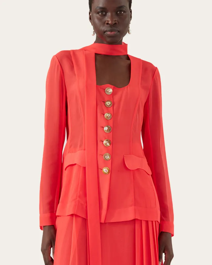 REJINA PYO Shirts and Blouses Kekoa Top Chiffon Hot Pink 8211 Shop