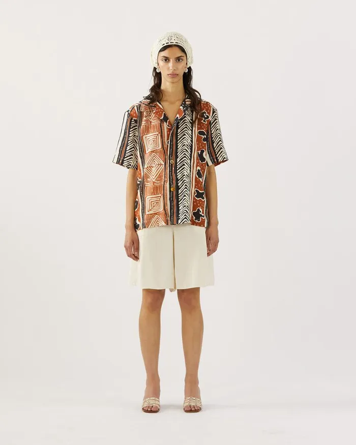 REJINA PYO Shirts and Blouses Marty Shirt Tencel Print Brown 8211 Shop REJINA PYO Shirts and Blouses Marty Shirt Tencel Print Brown 8211 Shop