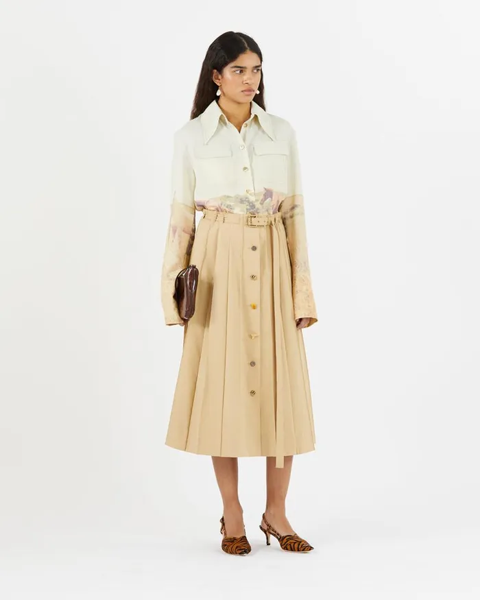 REJINA PYO Skirts Noor Skirt Cotton Blend Tan 8211 Shop REJINA PYO Skirts Noor Skirt Cotton Blend Tan 8211 Shop