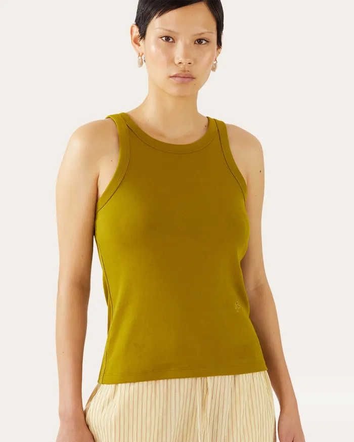 REJINA PYO Tshirts and Tanks Bailey Tank Cotton Blend Jersey Green 8211 Shop