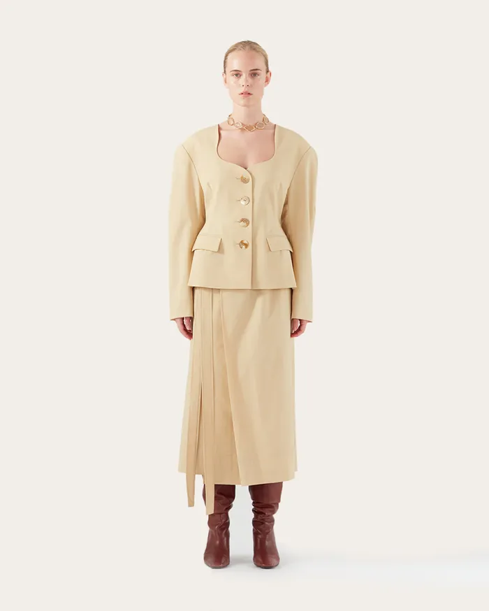 REJINA PYO Tailoring Perrin Blazer Wool Blend Shortbread 8211 Shop