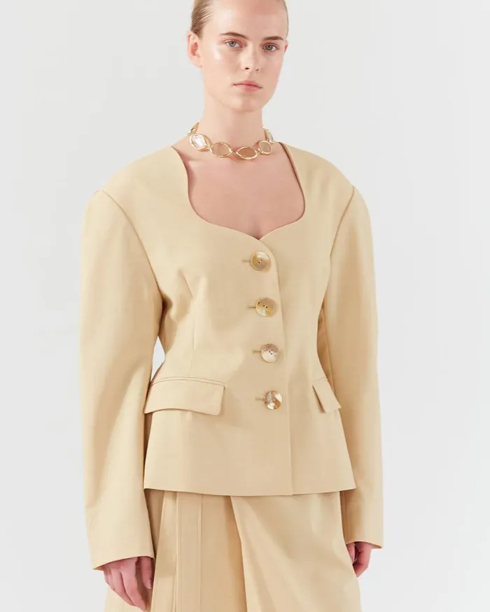REJINA PYO Tailoring Perrin Blazer Wool Blend Shortbread 8211 Shop REJINA PYO Tailoring Perrin Blazer Wool Blend Shortbread 8211 Shop