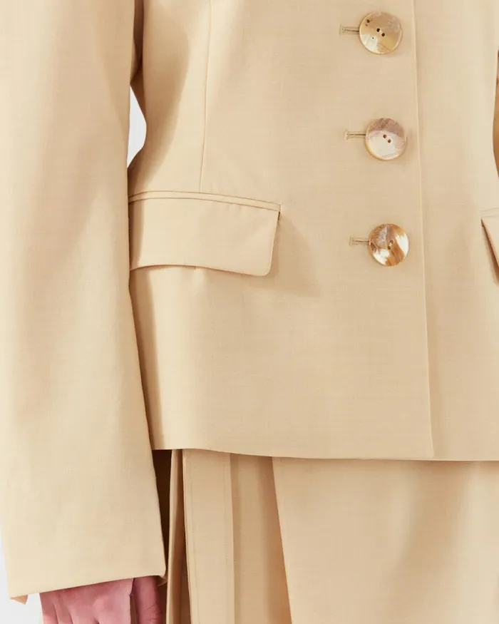 REJINA PYO Tailoring Perrin Blazer Wool Blend Shortbread 8211 Shop REJINA PYO Tailoring Perrin Blazer Wool Blend Shortbread 8211 Shop