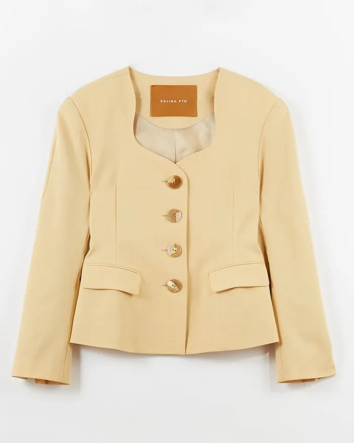 REJINA PYO Tailoring Perrin Blazer Wool Blend Shortbread 8211 Shop REJINA PYO Tailoring Perrin Blazer Wool Blend Shortbread 8211 Shop
