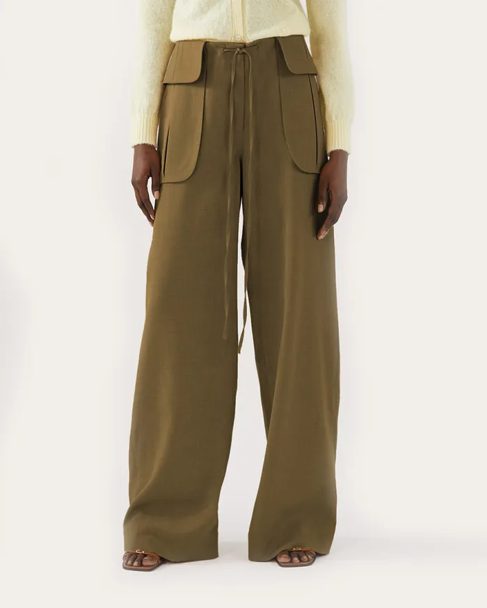 REJINA PYO Tailoring Sonia Trousers Wool Blend Olive 8211 Shop
