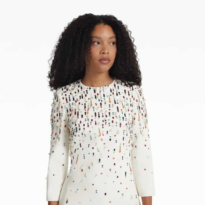 Renalle Ivory Short Dress Women Safiyaa Dresses