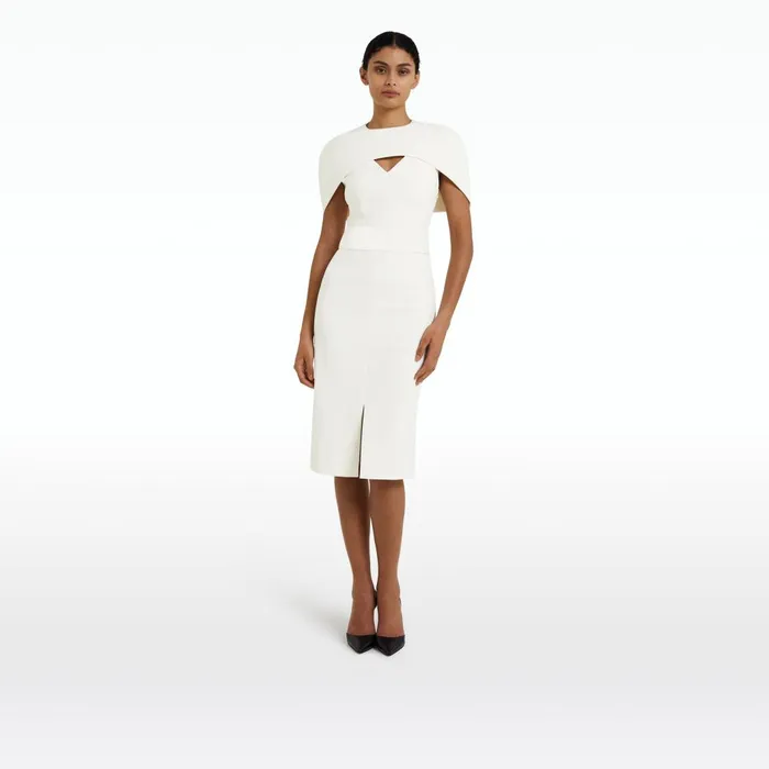 Rosa Ivory Midi Dress Women Safiyaa Dresses