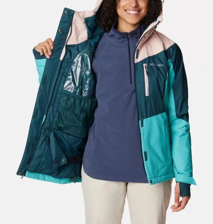 Rosie Run Insulated Jacket Night Wave Dusty Pink Bright Aqua Womens Columbia Sportswear Insulated and Down Rosie Run Insulated Jacket Night Wave Dusty Pink Bright Aqua Womens Columbia Sportswear Insulated and Down
