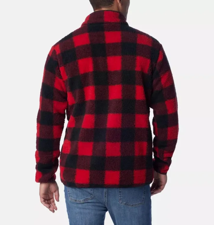 Rugged Ridge II Sherpa Half Snap Pullover Mountain Red Check Mens Columbia Sportswear Pullovers and Tops Rugged Ridge II Sherpa Half Snap Pullover Mountain Red Check Mens Columbia Sportswear Pullovers and Tops