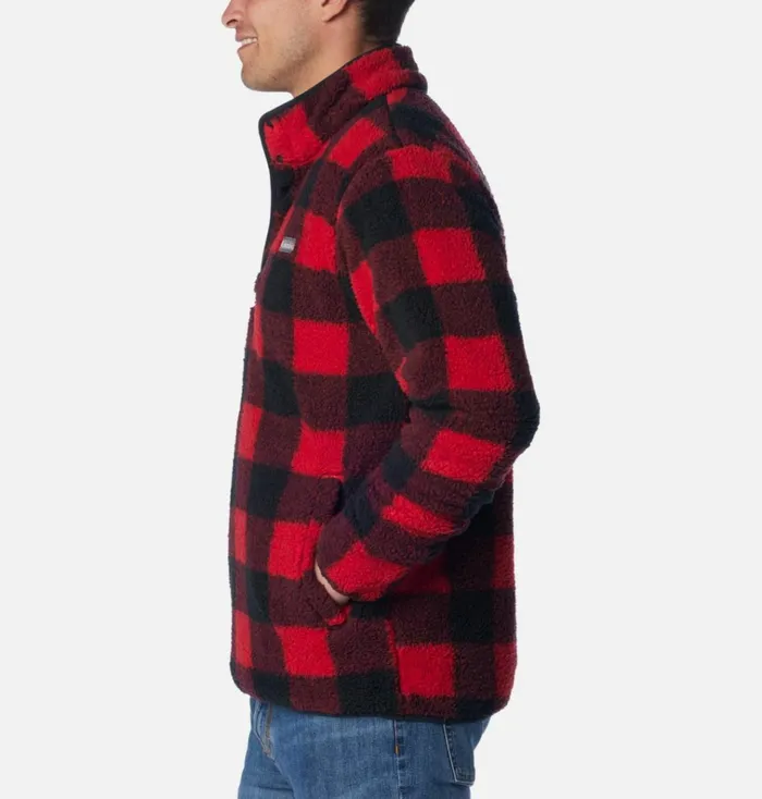 Rugged Ridge II Sherpa Half Snap Pullover Mountain Red Check Mens Columbia Sportswear Pullovers and Tops Rugged Ridge II Sherpa Half Snap Pullover Mountain Red Check Mens Columbia Sportswear Pullovers and Tops