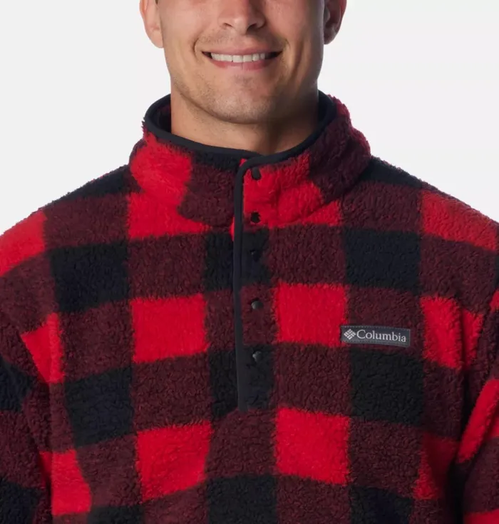 Rugged Ridge II Sherpa Half Snap Pullover Mountain Red Check Mens Columbia Sportswear Pullovers and Tops Rugged Ridge II Sherpa Half Snap Pullover Mountain Red Check Mens Columbia Sportswear Pullovers and Tops