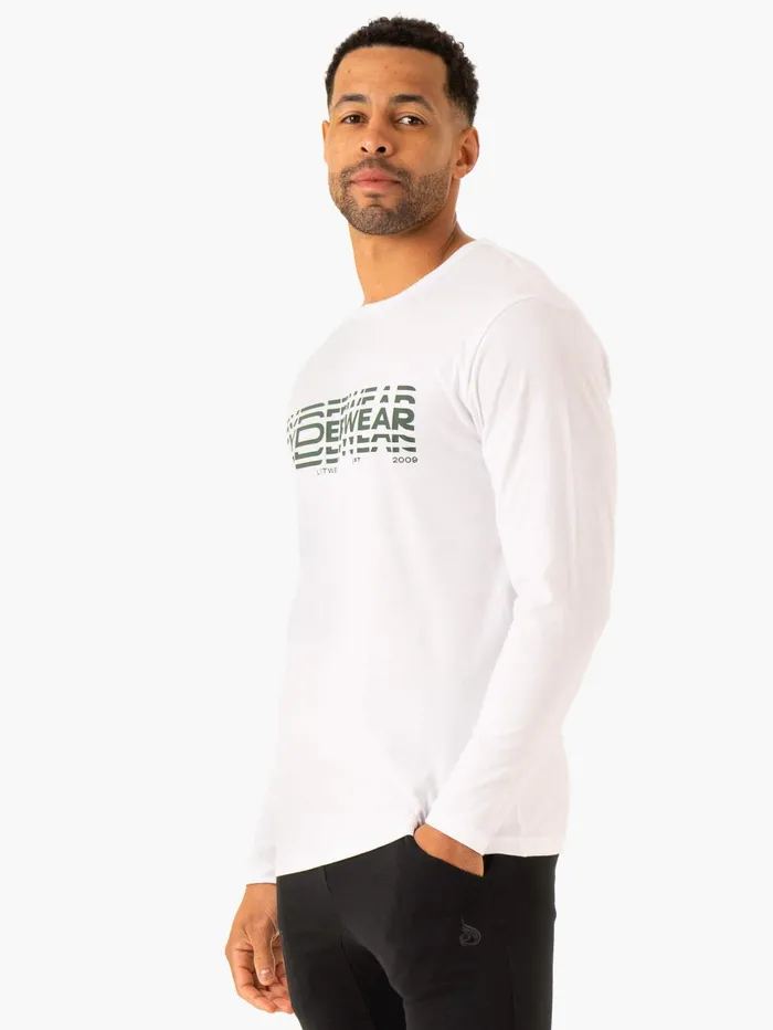 Ryderwear Graphic Long Sleeve TShirt 8211 White Men TShirts