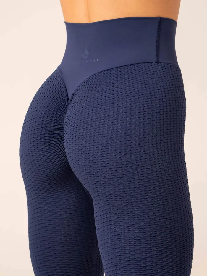 Ryderwear Honeycomb Scrunch Seamless Leggings 8211 Navy Women Leggings