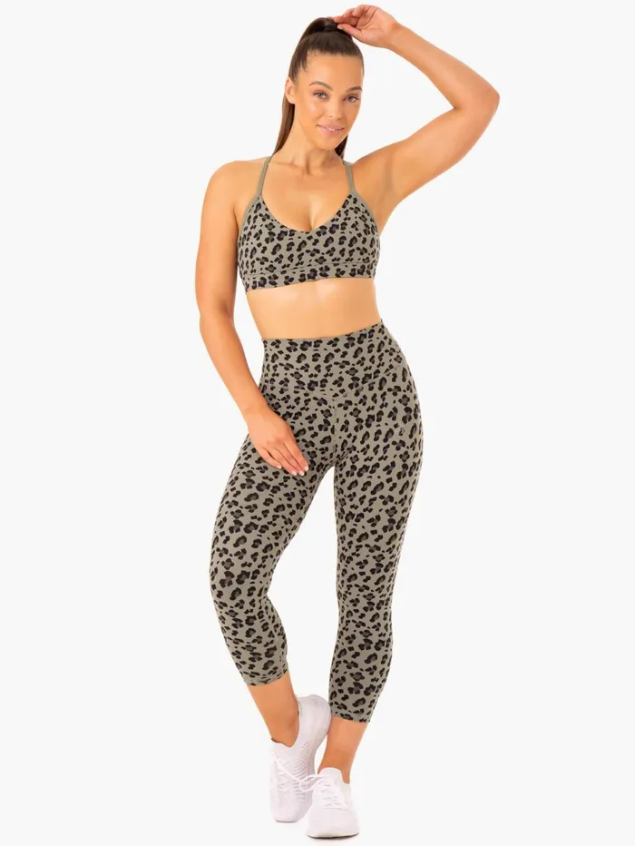 Ryderwear Hybrid 78 Leggings 8211 Khaki Leopard Women Leggings