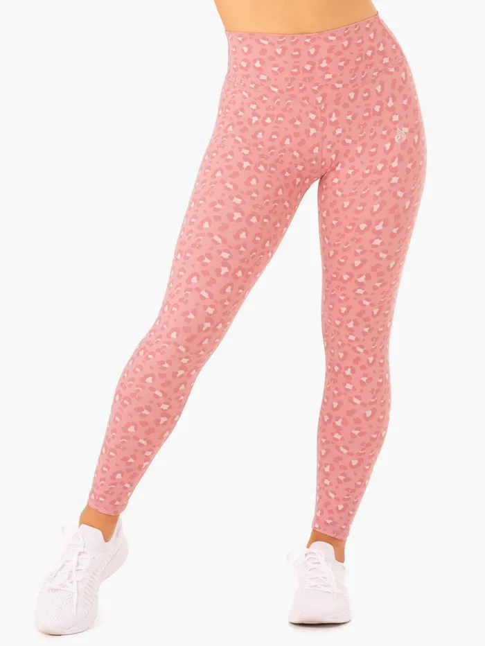 Ryderwear Hybrid Full Length Leggings 8211 Pink Leopard Women Leggings