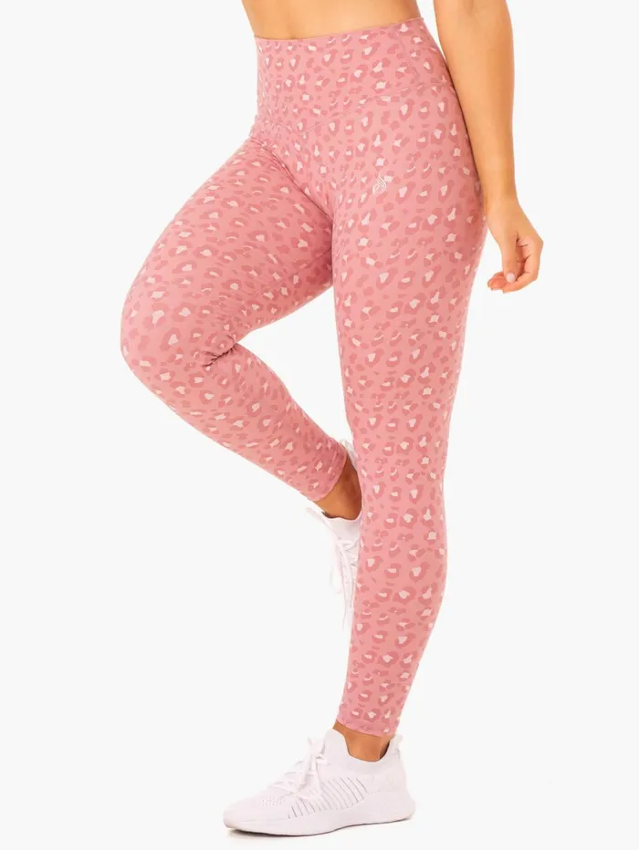 Ryderwear Hybrid Full Length Leggings 8211 Pink Leopard Women Leggings