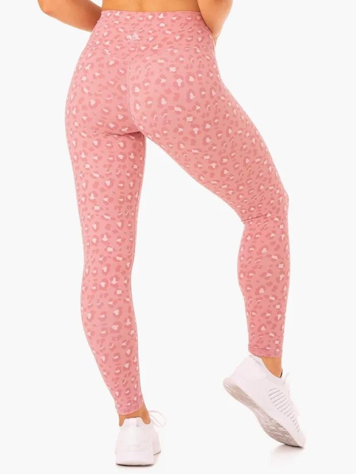 Ryderwear Hybrid Full Length Leggings 8211 Pink Leopard Women Leggings