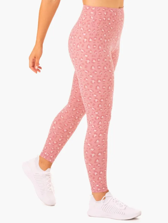 Ryderwear Hybrid Full Length Leggings 8211 Pink Leopard Women Leggings