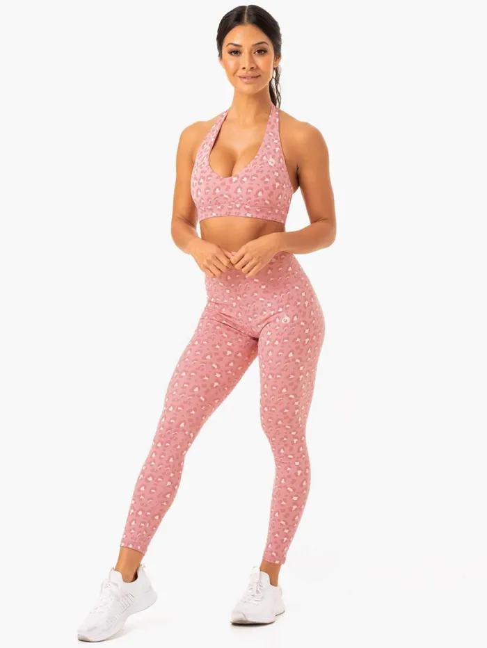 Ryderwear Hybrid Full Length Leggings 8211 Pink Leopard Women Leggings
