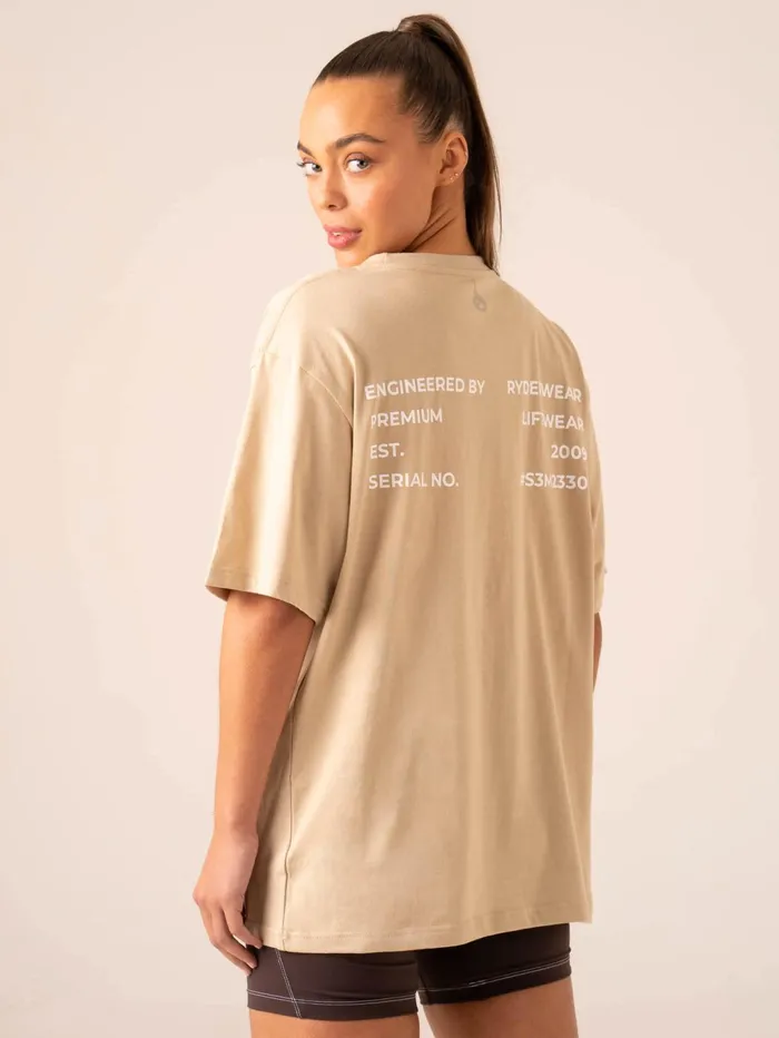 Ryderwear Industry Oversized TShirt 8211 Sandstone Women Tops