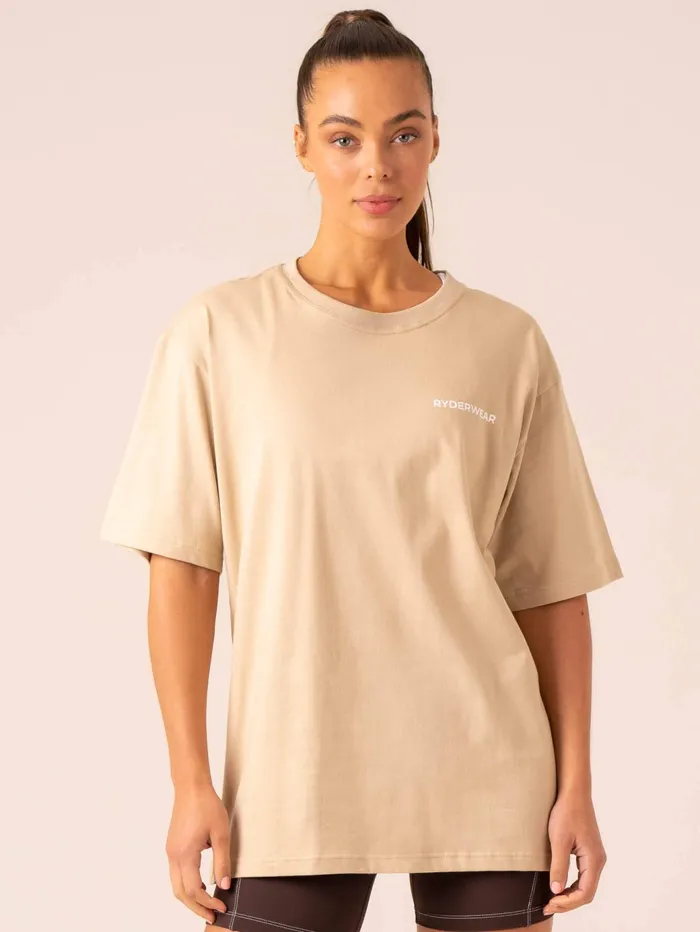 Ryderwear Industry Oversized TShirt 8211 Sandstone Women Tops