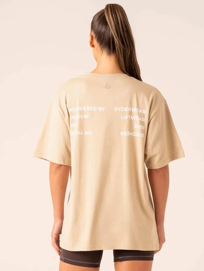 Ryderwear Industry Oversized TShirt 8211 Sandstone Women Tops