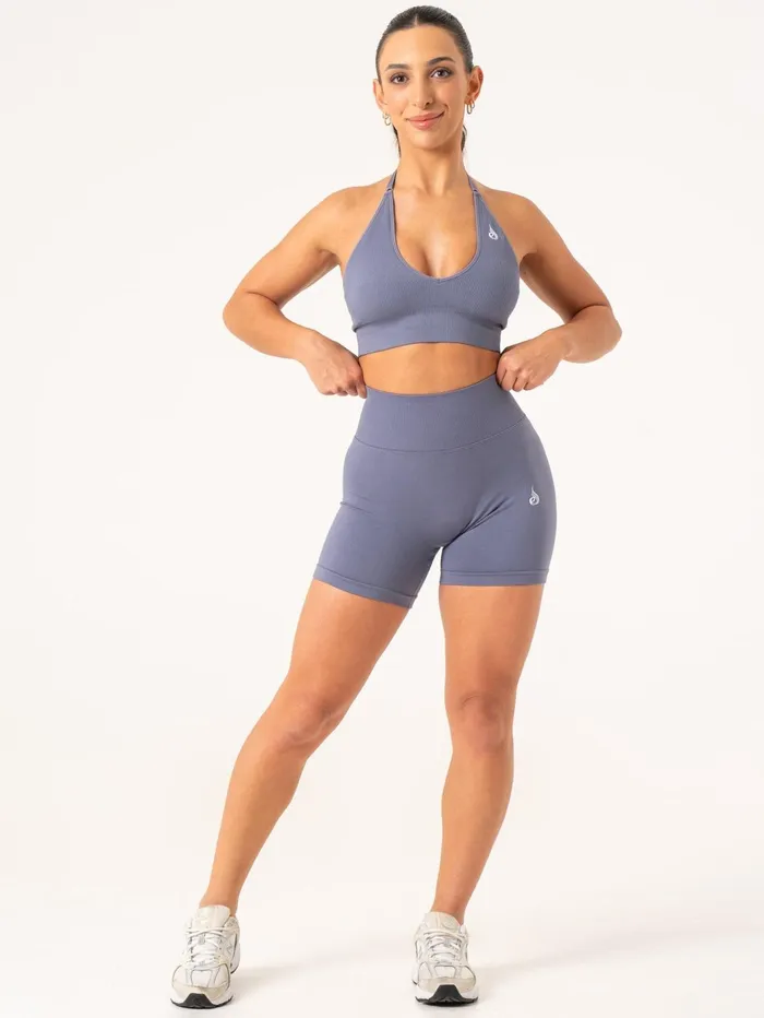 Ryderwear Lift BBL Scrunch Seamless Shorts 8211 Slate Blue Women Gym Shorts