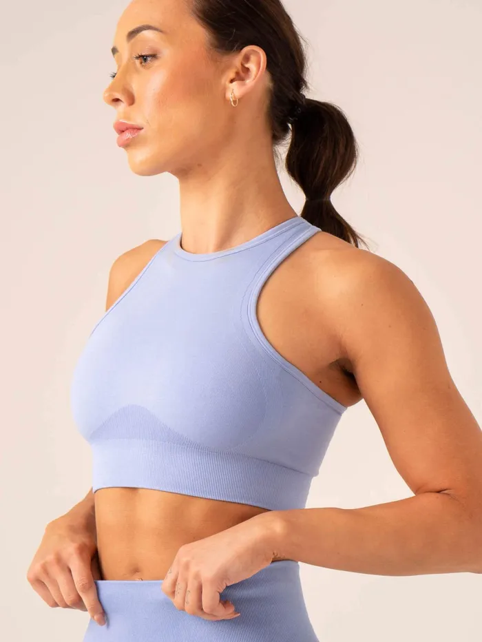 Ryderwear Lift Seamless High Neck Sports Bra 8211 Cornflower Blue Women Sports Bras