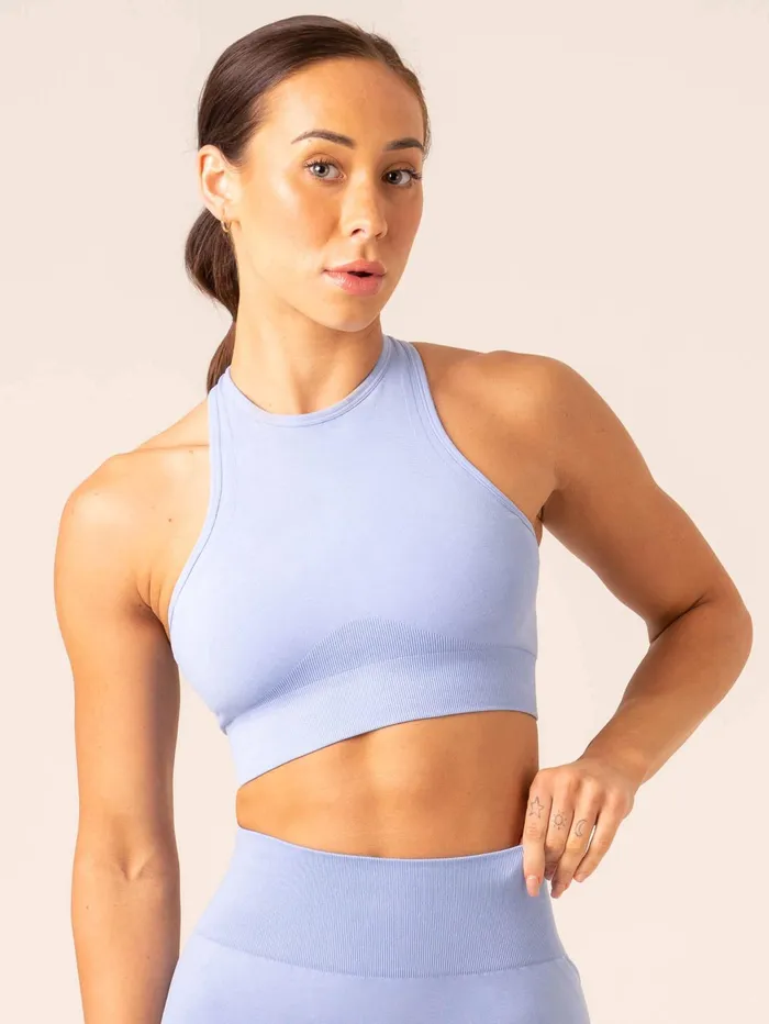 Ryderwear Lift Seamless High Neck Sports Bra 8211 Cornflower Blue Women Sports Bras