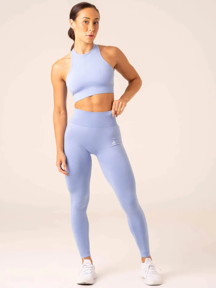 Ryderwear Lift Seamless High Neck Sports Bra 8211 Cornflower Blue Women Sports Bras