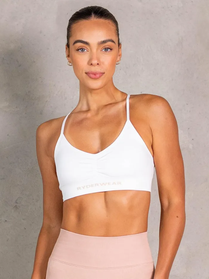 Ryderwear NRG Seamless Sports Bra 8211 White Women Sports Bras