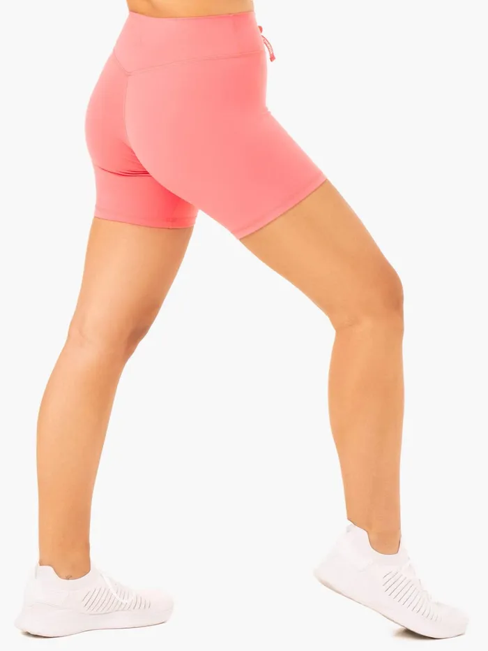 Ryderwear Replay High Waisted Shorts 8211 Coral Women Gym Shorts