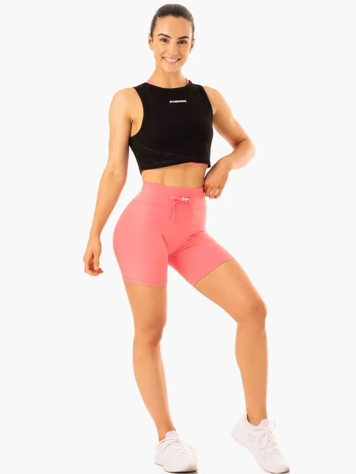 Ryderwear Replay High Waisted Shorts 8211 Coral Women Gym Shorts