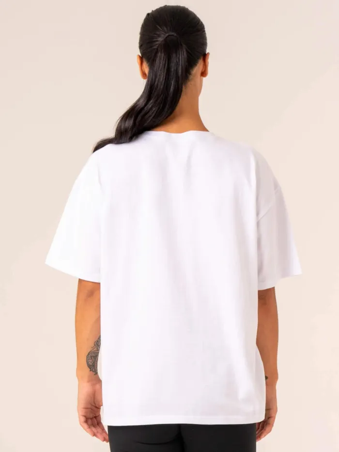 Ryderwear Retro Oversized TShirt 8211 White Women TShirts